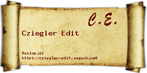 Cziegler Edit névjegykártya